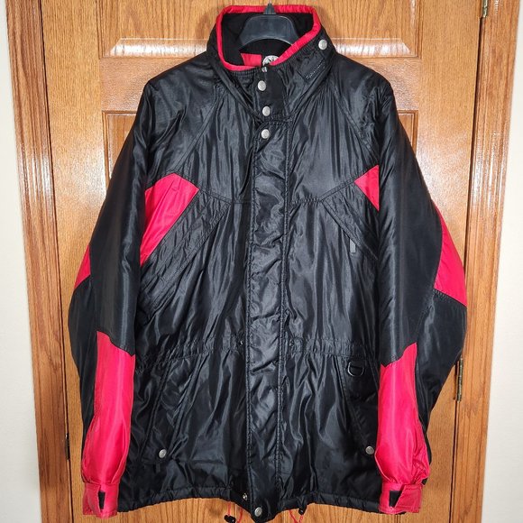 Marlboro Other - Marlboro Compass Coat Men's XL Winter Puffer Ski Jacket Black Red Hooded